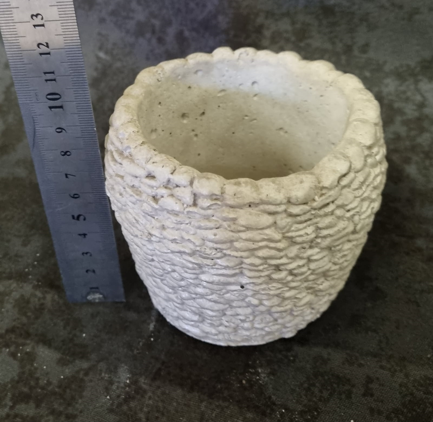 Cement Pot Stone Round Tall 1- Natural