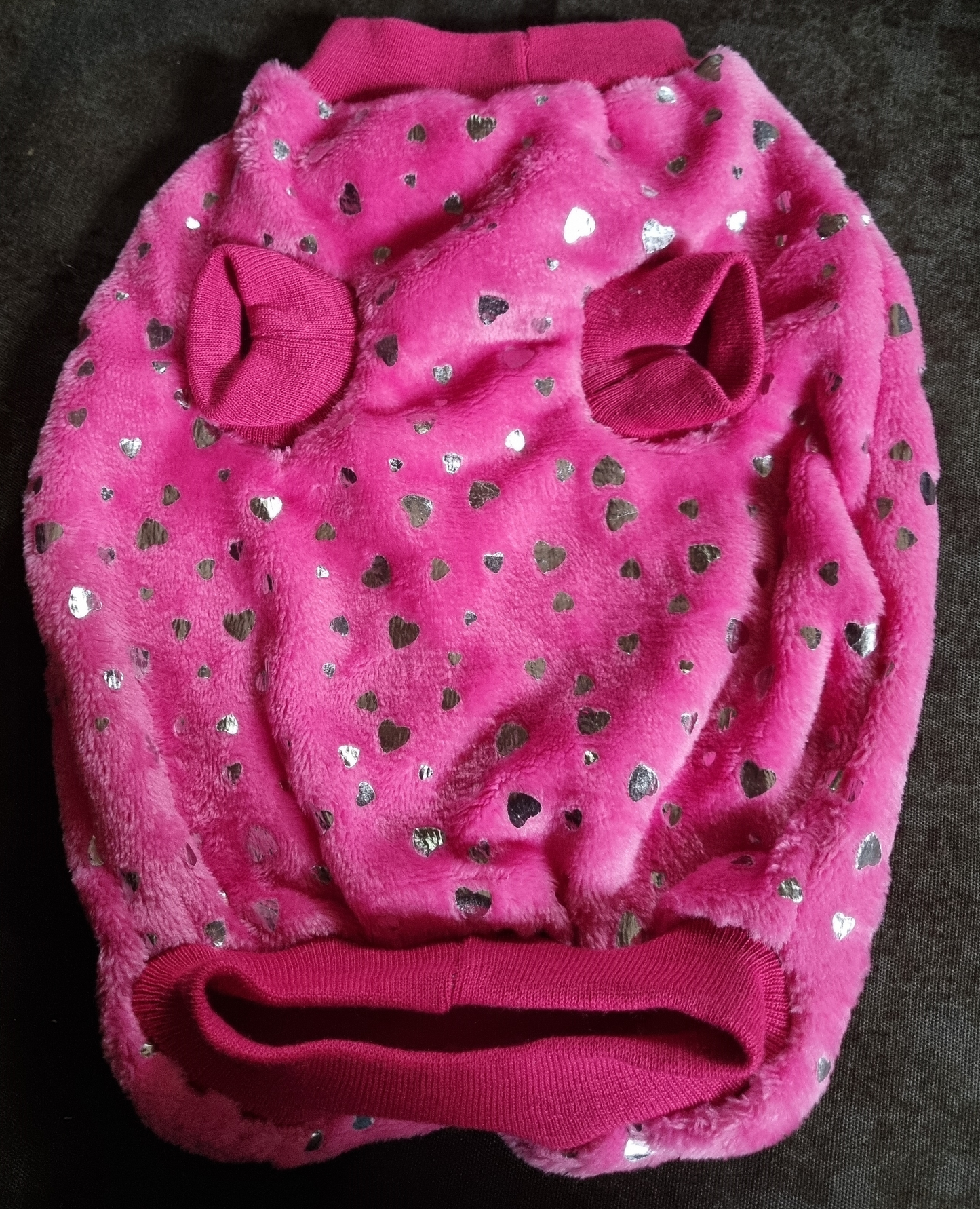 Dog Jersey - Coral Fleece - Std Female - S - Silver Hearts