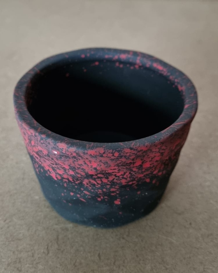 Ceramic Pot- Galaxy- Red