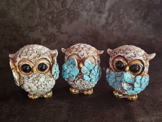 3 Wise Owls Ornaments