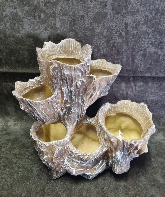 Acrylic Resin Stump Planter - 6 Hole