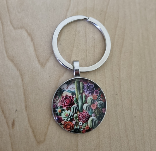 Keyring-Disc-Cactus1