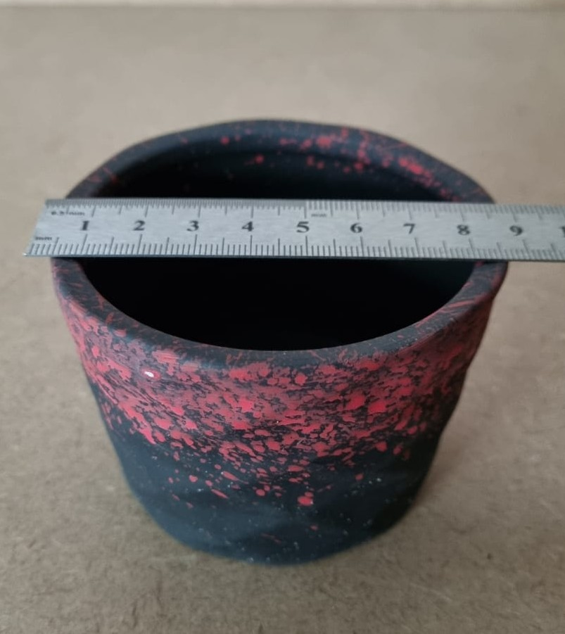Ceramic Pot- Galaxy- Red