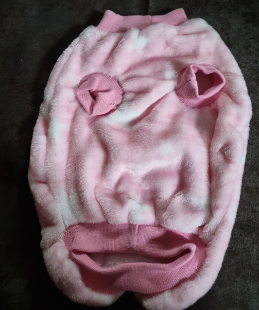 Dog Jersey - Coral Fleece - Std Female - S - Light Pink Star