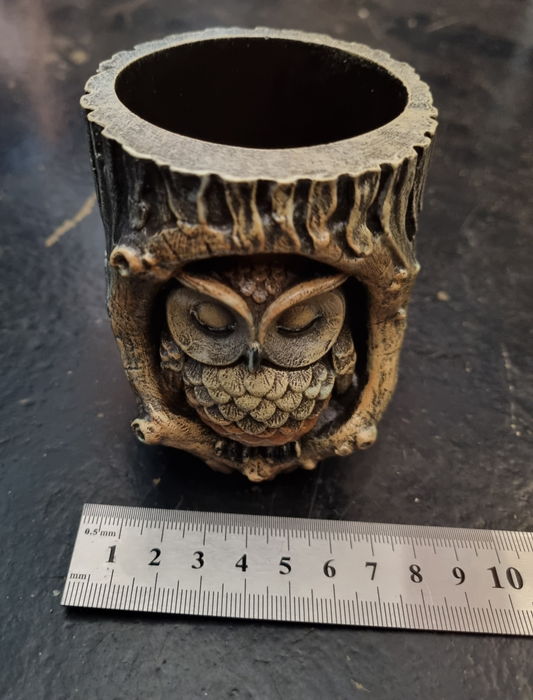 Cement Planter - Owl - Painted