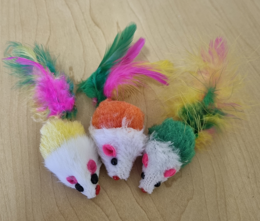 Cat Toy - Mouse 3/pkt - Random Color
