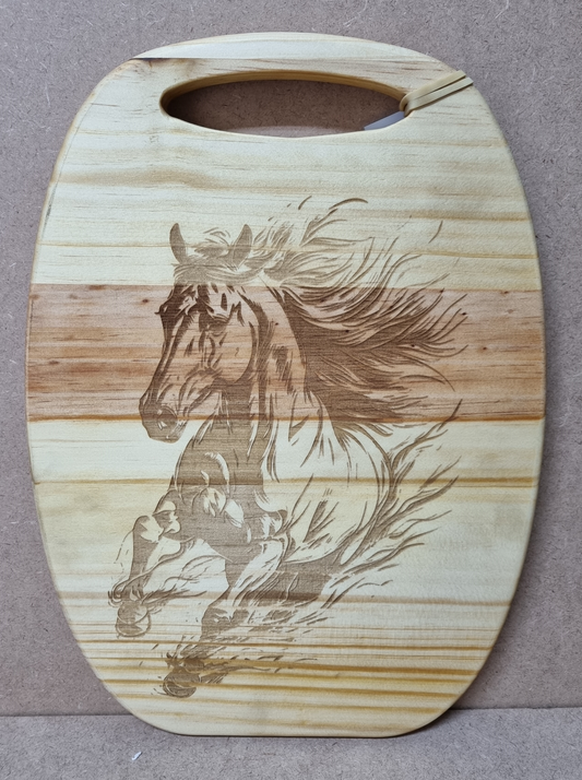 Wood Serving/Cutting Board - Pine - Horse
