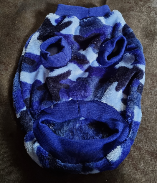 Dog Jersey - Coral Fleece - Std Unisex - XS - Blue Camo