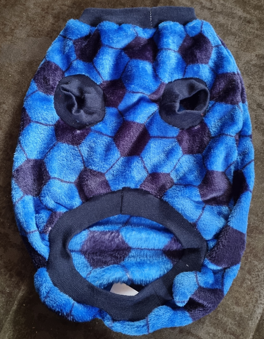 Dog Jersey - Polar Fleece - Std Unisex - L - Blue Soccer Bal