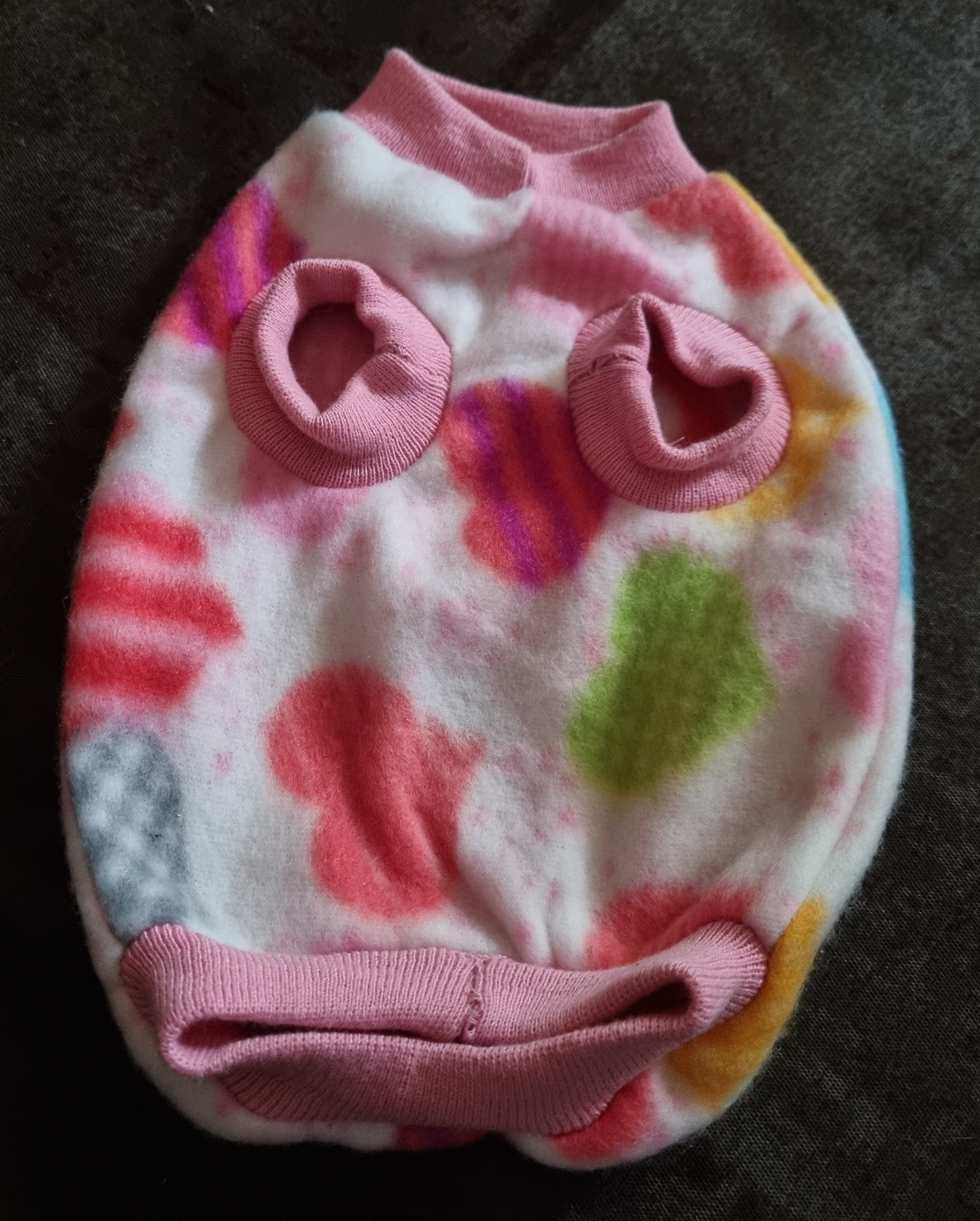Dog Jersey - Polar Fleece - Std Female - XXS - Pink Hearts
