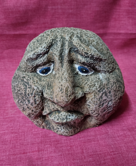 Cement Ornament - Sad Face