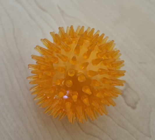 Dog Ball Squeeck - Orange Spikes