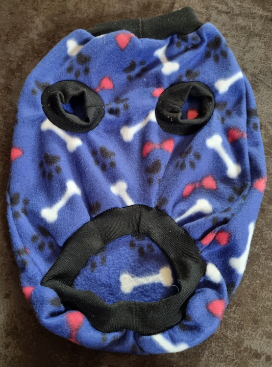 Dog Jersey - Polar Fleece - Std Unisex - L - Blue/Dog Bones