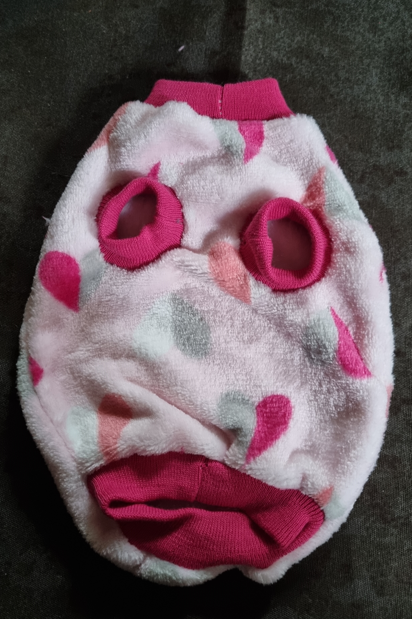 Dog Jersey - Coral Fleece - Std Female - XXS - Pink Hearts