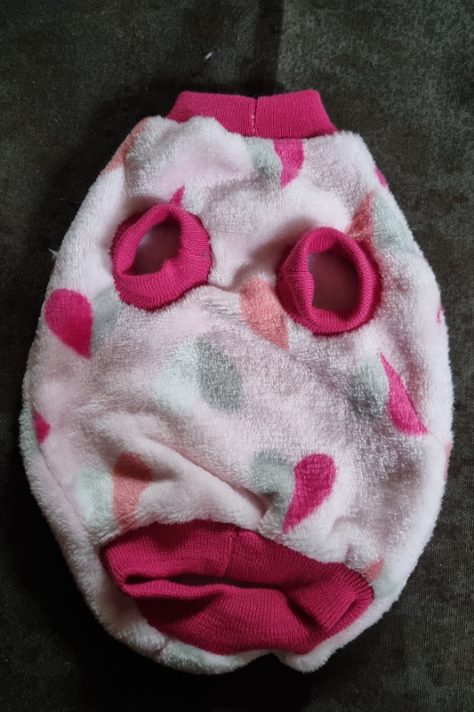 Dog Jersey - Coral Fleece - Std Female - XXS - Pink Hearts