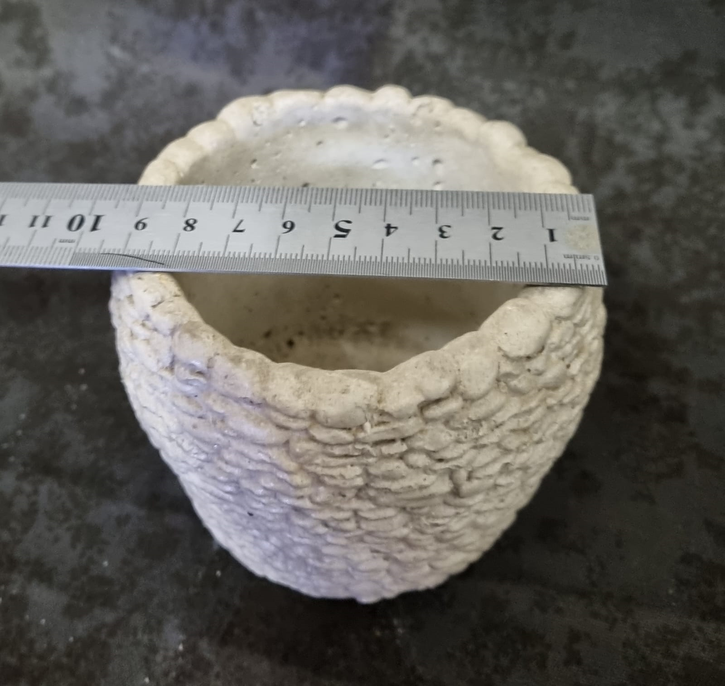 Cement Pot Stone Round Tall 1- Natural