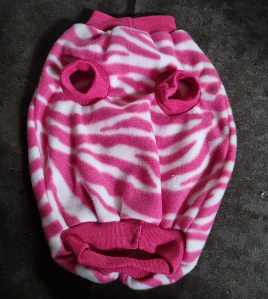 Dog Jersey - Polar Fleece - Std Female - S - Pink Zebra