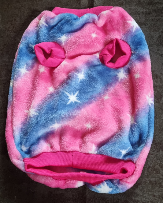 Dog Jersey - Coral Fleece - Std Female - L - Pink/Blue