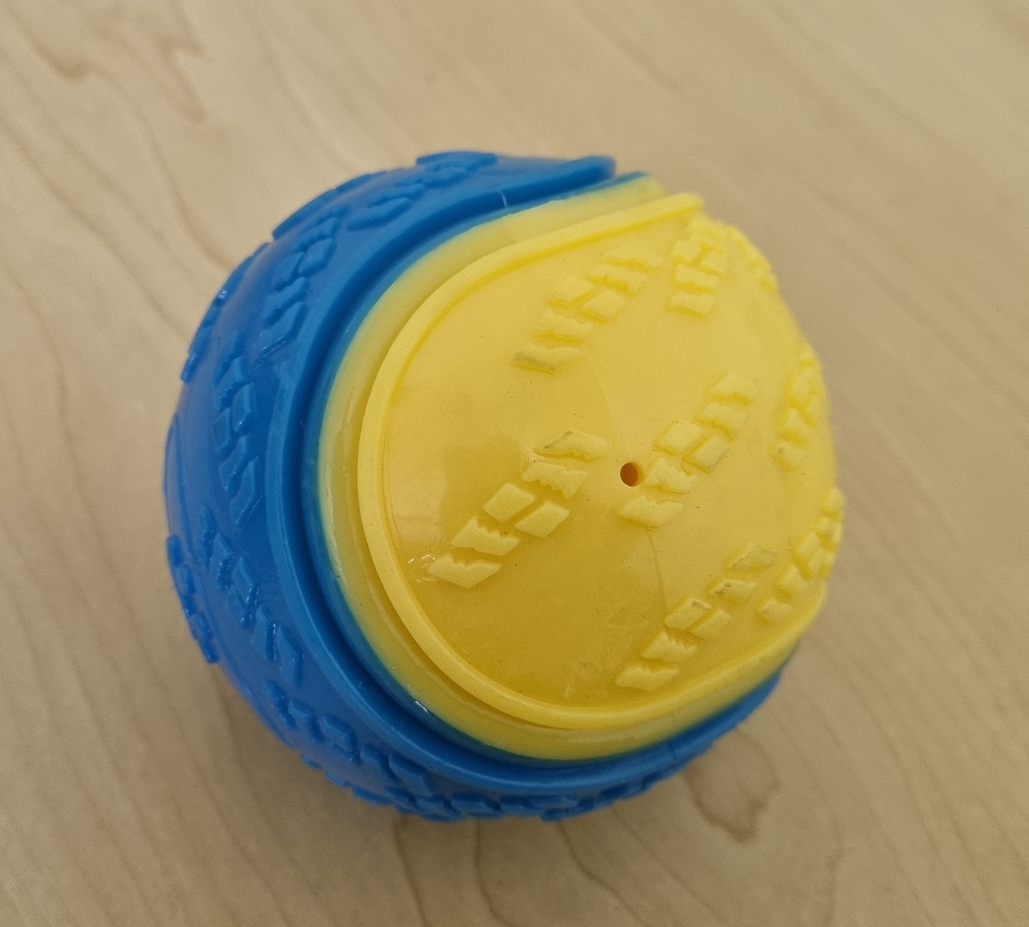 Dog Toy - Squeeck Ball - Blue Yellow