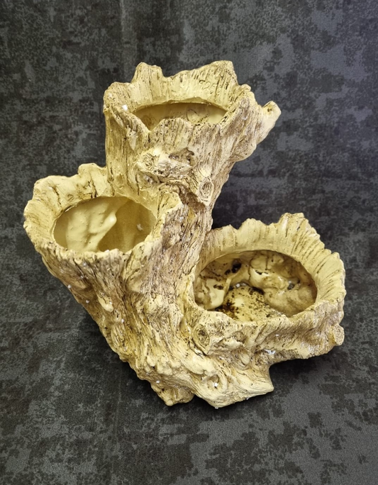 Acrylic Resin Stump Planter -3 Hole