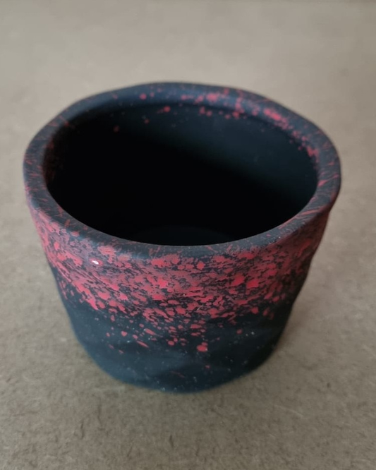 Ceramic Pot- Galaxy- Red