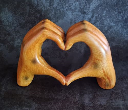 Wood Heart Hands